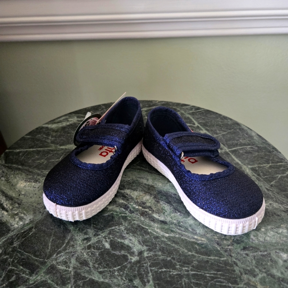 Cienta Navy Sparkle Mary Jane  Shoes